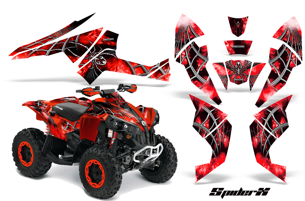 Can-Am Renegade 800 Graphics Kit SpiderX Red Red